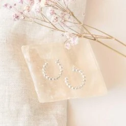 Recycled Beaded Hoop Earring Jackets -Zero Waste Store shop wellthy sterling silver recycled beaded hoop earring jackets 30003507232879