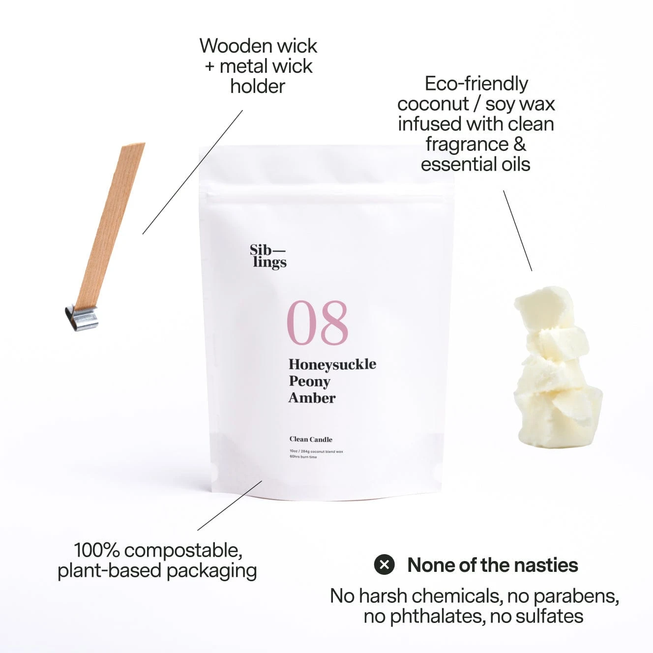 Honeysuckle, Peony, Amber Candle Refill 5 Honeysuckle, Peony, Amber Candle Refill - Image 5