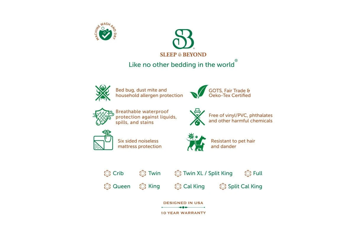 Organic Cotton Zippered Waterproof Mattress Encasement 5 Organic Cotton Zippered Waterproof Mattress Encasement - Image 5