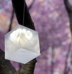 Helix Hybrid Collapsible Solar-Powered Origami Lantern -Zero Waste Store solight hybrid warm bright white helix hybrid collapsible solar powered origami lantern 34308076011631
