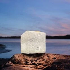 Collapsable Solar-Powered Lantern SolarPuff™ In Warm White -Zero Waste Store solight solarpuff solar lantern origami collapsible lamp in warm white 31387079016559