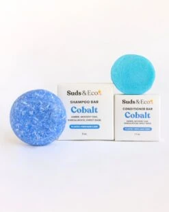 Shampoo & Conditioner Bar Duo -Zero Waste Store suds eco cobalt shampoo conditioner bar duo 1123875312