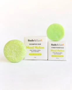 Shampoo & Conditioner Bar Duo -Zero Waste Store suds eco maui melon shampoo conditioner bar duo 1123875316