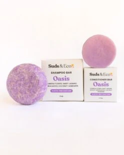 Shampoo & Conditioner Bar Duo -Zero Waste Store suds eco oasis shampoo conditioner bar duo 1123875317