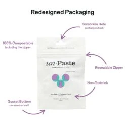 Unpaste Tooth Tabs - Zero Waste Toothpaste - With OR Without Fluoride, Vegan, Compostable -Zero Waste Store unpaste unpaste tooth tabs zero waste toothpaste with or without fluoride vegan compostable 1176150021