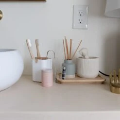 Zero Waste Brush Holder- Bamboo Fiber & Corn Starch, White Or Black -Zero Waste Store zero waste store zero waste toothbrush holder plastic free bathroom bamboo fiber corn starch white or black 30471009566831