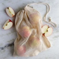 Mesh Produce Bag - Multiple Sizes - Zero Waste Net Bag 8 Mesh Produce Bag - Multiple Sizes - Zero Waste Net Bag -Zero Waste Store zws essentials 1 large natural organic cotton mesh produce bag multiple sizes zero waste net bag 31899340669039