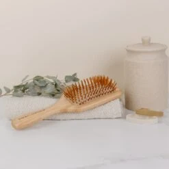 Bamboo Hair Brush -Zero Waste Store zws essentials bamboo hairbrush zero waste hair brush plastic free 100 bamboo compostable 31273367404655