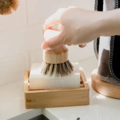 Pot Scrubber - Eco Friendly Scrub Brush, Bamboo, Plastic Free, Compostable -Zero Waste Store zws essentials pot scrubber eco friendly dish scrubber bamboo plastic free compostable 31075435282543
