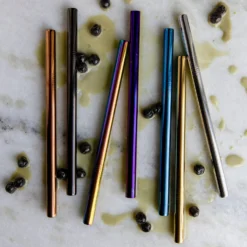 Stainless Steel Straw - Straight, Bent, Or Boba Style 38 Stainless Steel Straw - Straight, Bent, Or Boba Style -Zero Waste Store zws essentials stainless steel straw straight or bent 5 colors 32038462193775