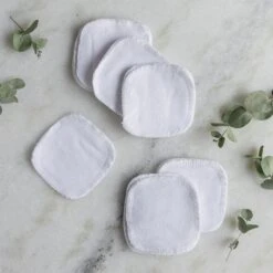 Reusable Cotton Rounds -Zero Waste Store zws essentials white organic cotton facial rounds plastic free reusable cotton rounds 100 organic 20 pack 32046745190511